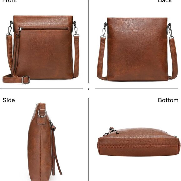 Women Crossbody Bag Set Leather Small Lightweight Travel Purse - Picture 6 of 8